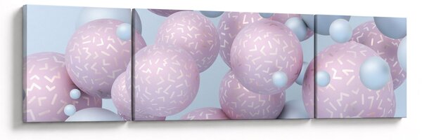 Malarstwo abstrakcyjne - Pastelowe kule (170x50 cm)
