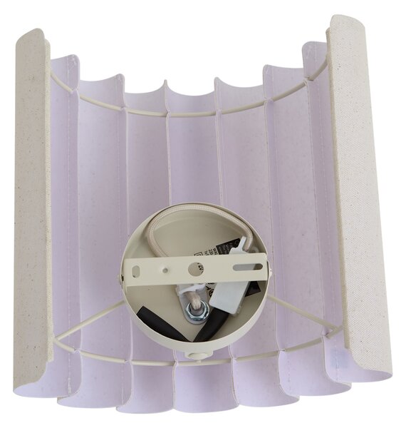 Lampa ścienna Japandi beżowa z lnem 26cm - Scallop