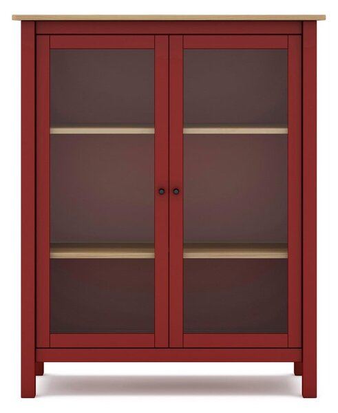 Czerwono-naturalna witryna z drewna sosnowego 90x110 cm Misti – Marckeric