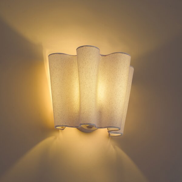 Lampa ścienna Japandi beżowa lniana 20 cm - Oyster