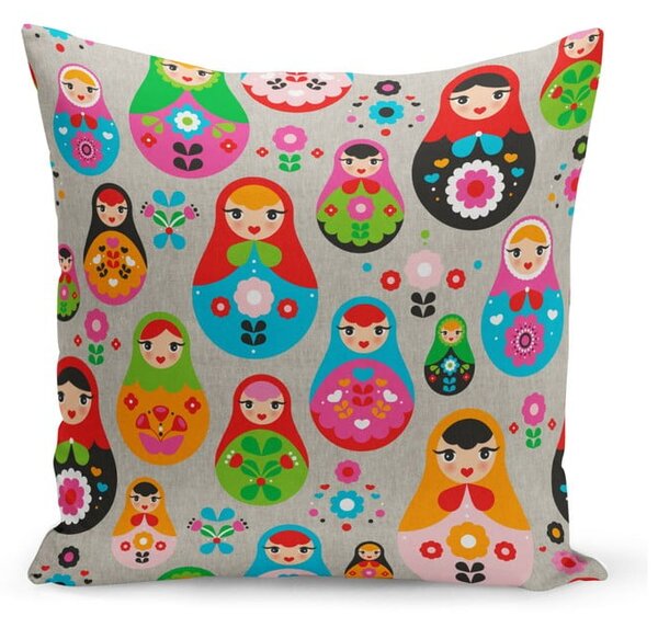 Poduszka z wypełnieniem Kate Louise Matryoshka, 43x43 cm