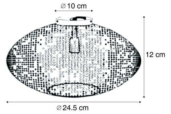 Orientalna lampa sufitowa czarna ze złotem 25 cm - Radiance