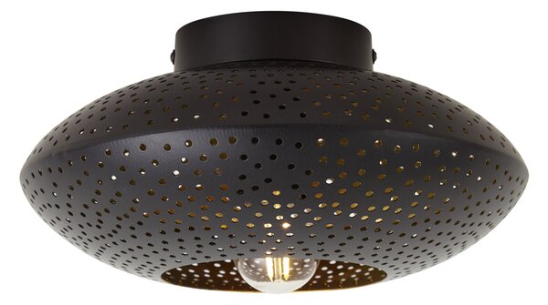 Orientalna lampa sufitowa czarna ze złotem 25 cm - Radiance