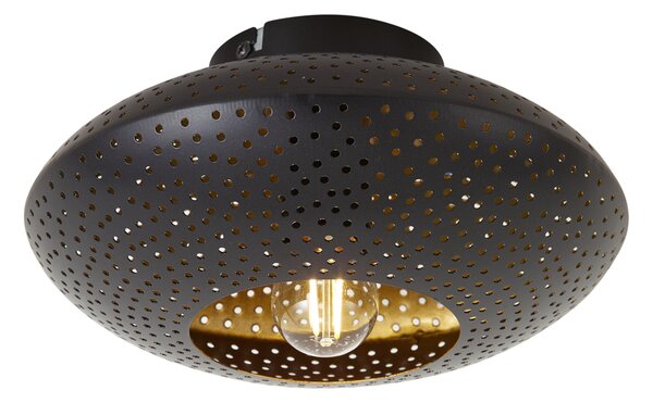 Orientalna lampa sufitowa czarna ze złotem 25 cm - Radiance