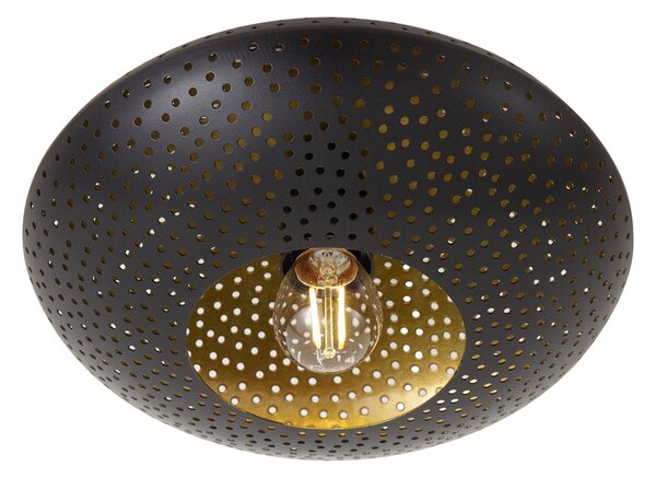 Orientalna lampa sufitowa czarna ze złotem 25 cm - Radiance