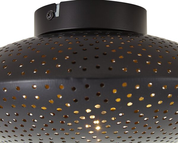 Orientalna lampa sufitowa czarna ze złotem 25 cm - Radiance