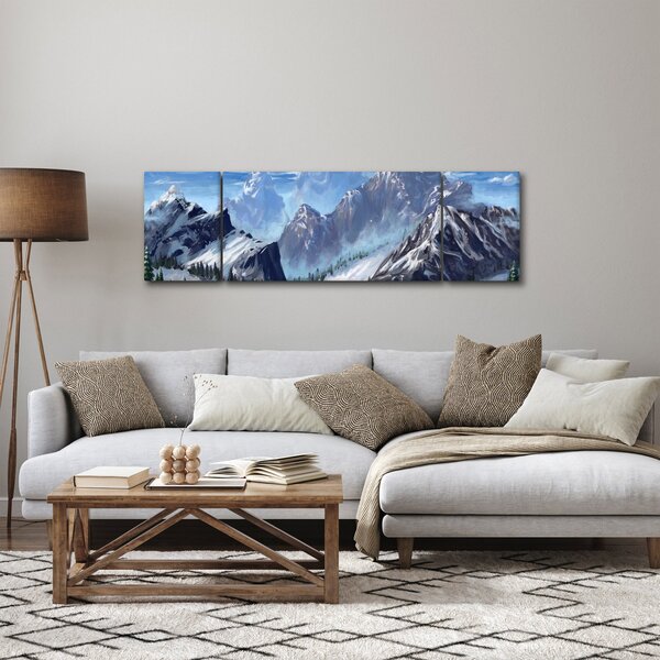 Obraz - Malowane góry (170x50 cm)