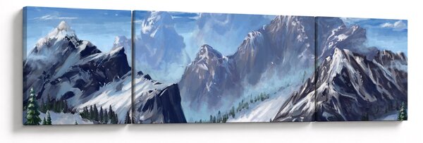 Obraz - Malowane góry (170x50 cm)