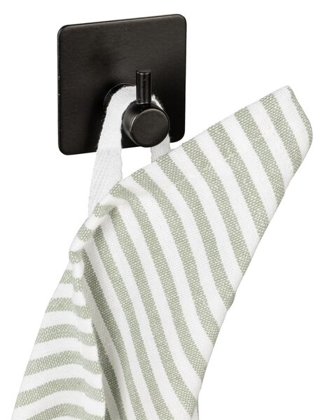 Czarne samoprzylepne haczyki zestaw 2 szt. ze stali nierdzewnej Black Outdoor Kitchen Ureo – Wenko