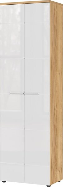 Biała szafa w dekorze dębu 60x198 cm Aledo – Germania