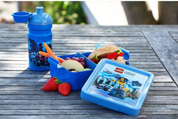 Dziecięca niebieska butelka na wodę LEGO® City, 390 ml