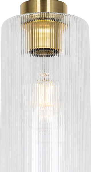 Lampa wisząca w stylu art deco złota ze szkłem - Laura