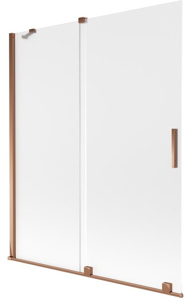 Mexen Velar parawan nawannowy 2-skrzydłowy rozsuwany 140 x 150 cm, szron, różowe złoto - 896-140-000-31-60