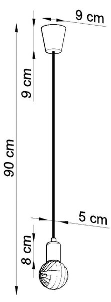 Szara lampa wisząca ø 5 cm Rene – Sollux