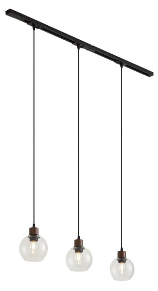 Nowoczesny system szynowy czarny z 3 lampami wiszącymi brązowymi 1-fazowy - Iconic Lava