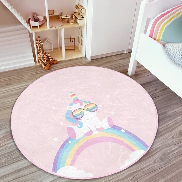 Różowy dywan dziecięcy ø 120 cm Comfort – Mila Home