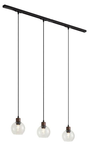 Nowoczesny system szynowy czarny z 3 lampami wiszącymi brązowymi 1-fazowy - Iconic Lava