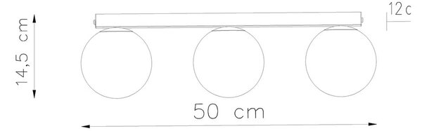 Czarna lampa sufitowa ze szklanym kloszem ø 12 cm Umerta – Sollux