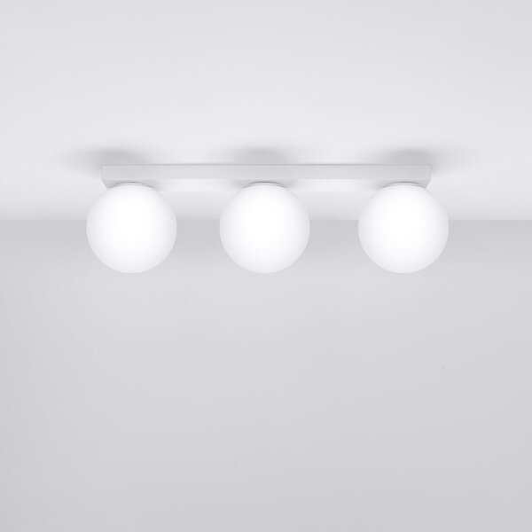 Biała lampa sufitowa ze szklanym kloszem ø 12 cm Umerta – Sollux
