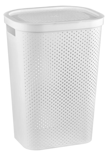 Biały plastikowy kosz na pranie 60 l Infinity – Curver