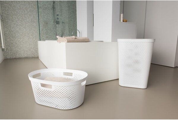 Biały plastikowy kosz na pranie 60 l Infinity – Curver
