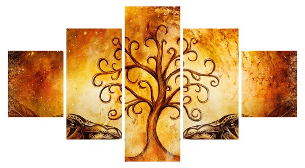 Naturalny abstrakcyjny obraz drzewa (125x70 cm)