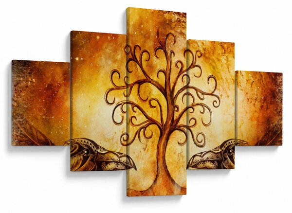 Naturalny abstrakcyjny obraz drzewa (125x70 cm)