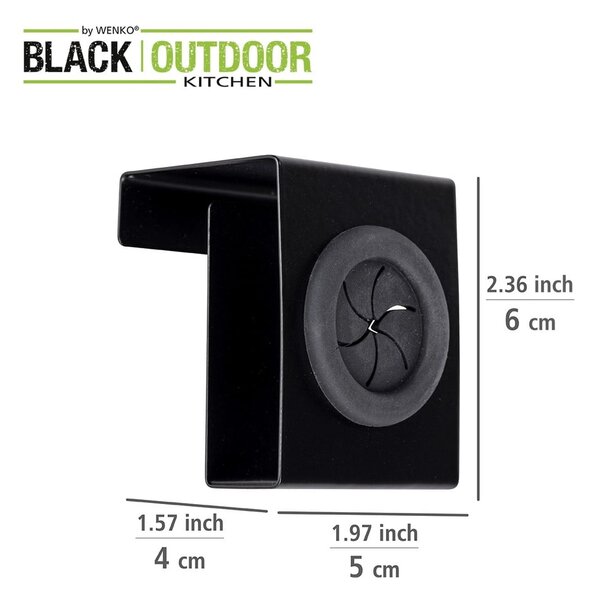 Czarny wiszący haczyk Wenko Black Outdoor Kitchen