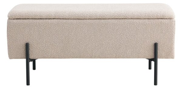 Beżowa ławka z materiału bouclé Watford – House Nordic