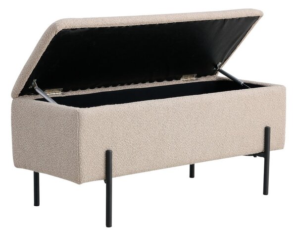 Beżowa ławka z materiału bouclé Watford – House Nordic