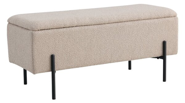 Beżowa ławka z materiału bouclé Watford – House Nordic