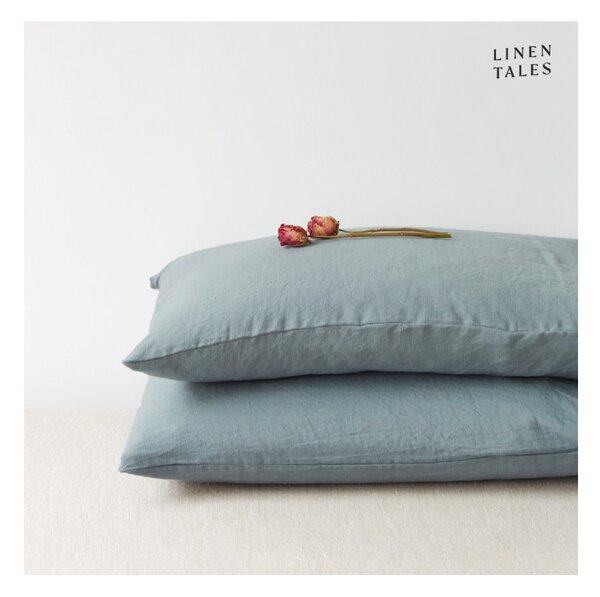 Lniana poszewka na poduszkę 40x40 cm Blue Fog – Linen Tales