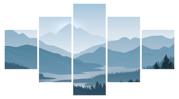 Obraz - Góry oczami grafika (125x70 cm)