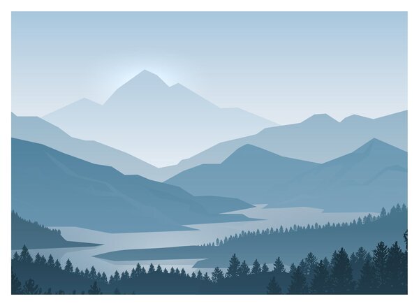 Obraz - Góry oczami grafika (70x50 cm)