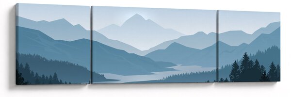 Obraz - Góry oczami grafika (170x50 cm)