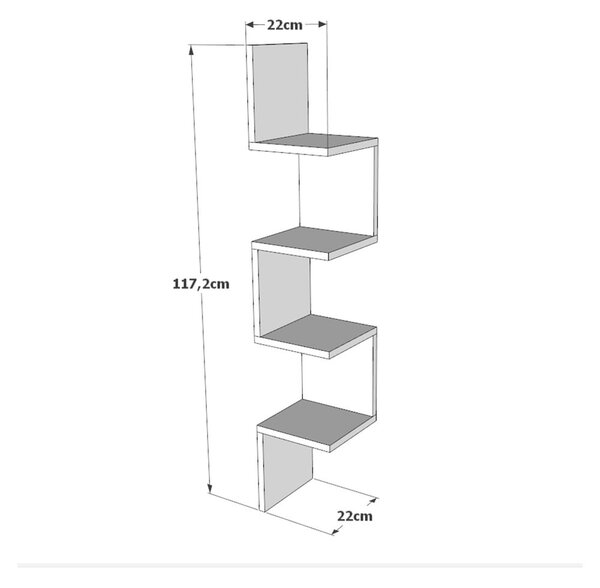 Regał ścienny w dekorze sosny 22x117 cm Laura – Kalune Design