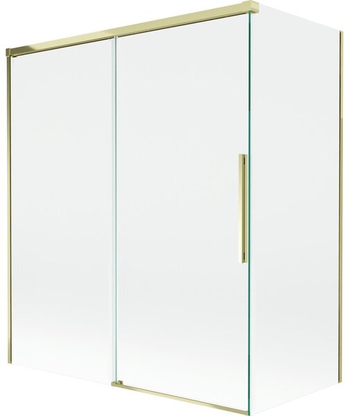 Mexen Rox parawan nawannowy 2-skrzydłowy rozsuwany 140 + 70 x 150 cm, transparent, złoty - 8C9-140-070-50-00