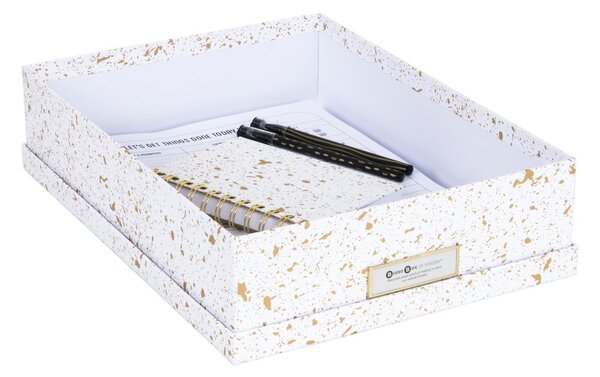 Pudełko w biało-złotym kolorze Bigso Box of Sweden Oskar