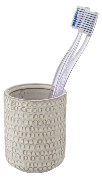 Kremowy ceramiczny kubek na szczoteczki do zębów Pergole – Wenko