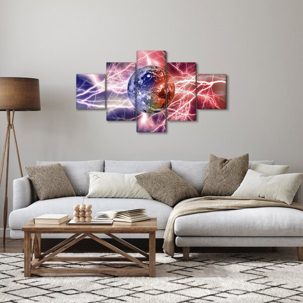 Obraz - Kula ziemska pod prądem (125x70 cm)