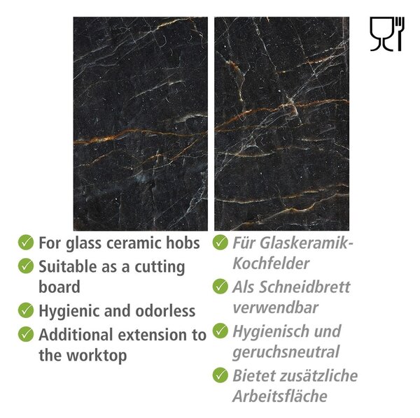 Płyty ochronne na kuchenkę ze szkła hartowanego zestaw 2 szt. 52x30 cm Marble – Allstar