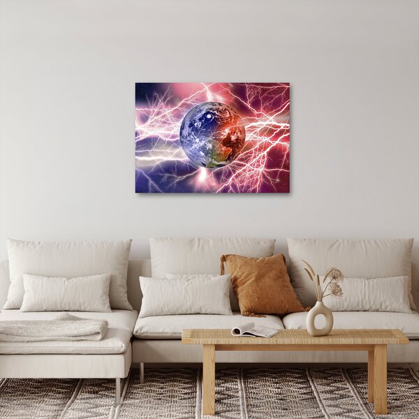 Obraz - Kula ziemska pod prądem (70x50 cm)