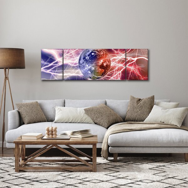 Obraz - Kula ziemska pod prądem (170x50 cm)