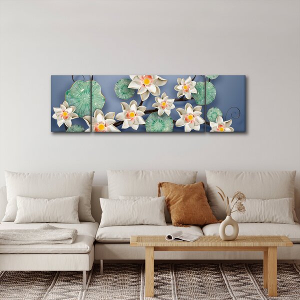 Obraz lilii wodnych (170x50 cm)