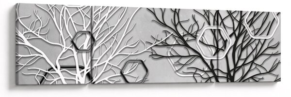 Abstrakcyjny obraz z drzewami (170x50 cm)