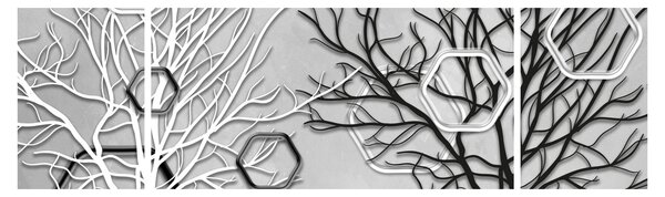 Abstrakcyjny obraz z drzewami (170x50 cm)