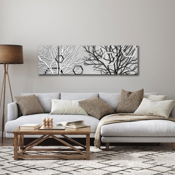 Abstrakcyjny obraz z drzewami (170x50 cm)