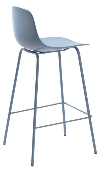 Jasnoniebieski plastikowy hoker (wysokość siedziska 67,5 cm) Whitby – Unique Furniture