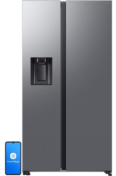 Lodówka SAMSUNG RS70F65KETEO AI Side by Side No Frost 178.4cm Stal szczotkowana Podajnik wody Kostkarka