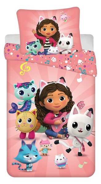 Bawełniana dziecięca pościel jednoosobowa 140x200 cm Gabby's Dollhouse – Jerry Fabrics